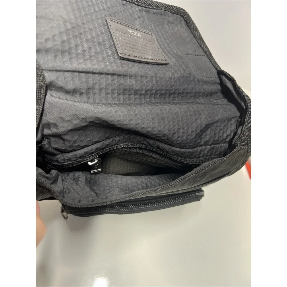 Tumi Alpha Brabo Shoulder Bag Crossbody Black Brown Leather